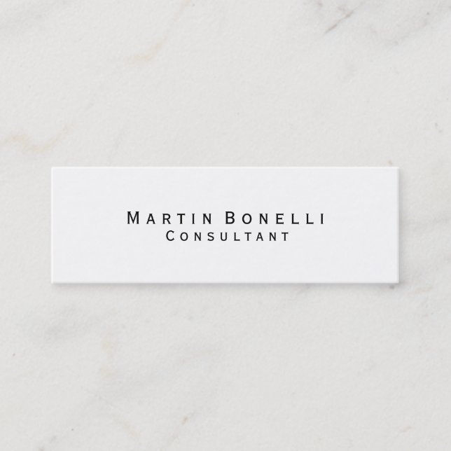Skinny Simple Minimalist Consultant Business Card (Front)