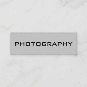 Skinny Size Modern Grey Photography Business Card