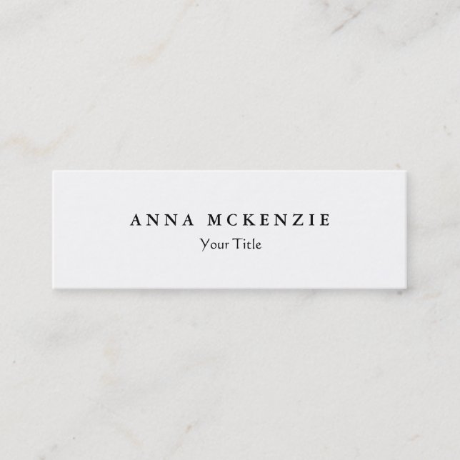 Skinny slim creative professional design white mini business card (Front)