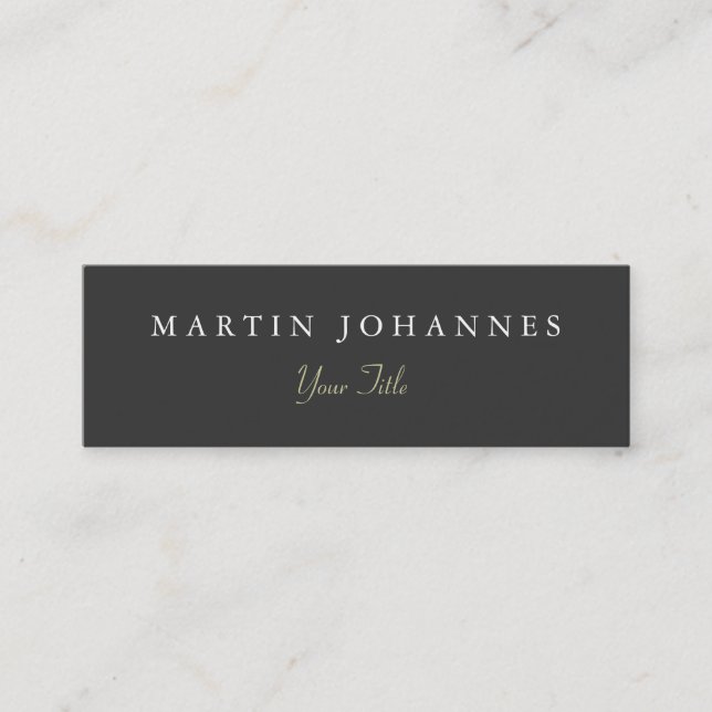 Skinny Slim Elegant Plain Artist Business Card (Front)