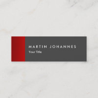Skinny slim grey red professional business card