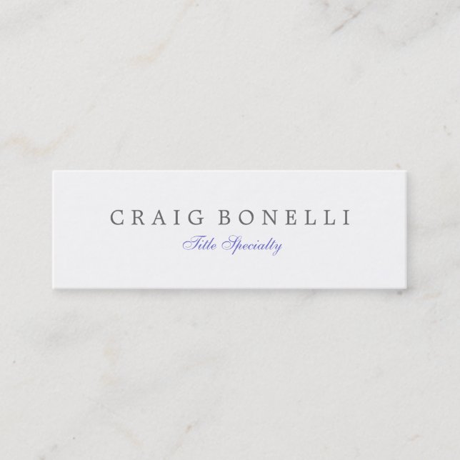 Skinny Sophisticated Script Business Card (Front)