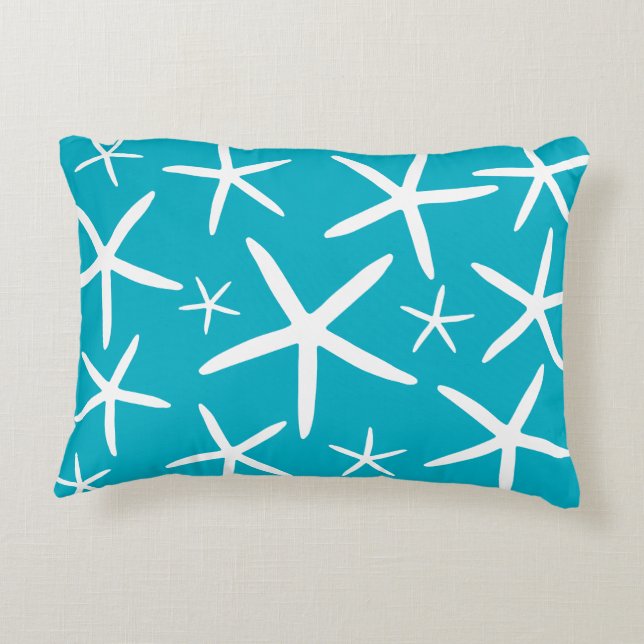 Skinny Starfish | Caribbean Blue Decorative Cushion (Back)