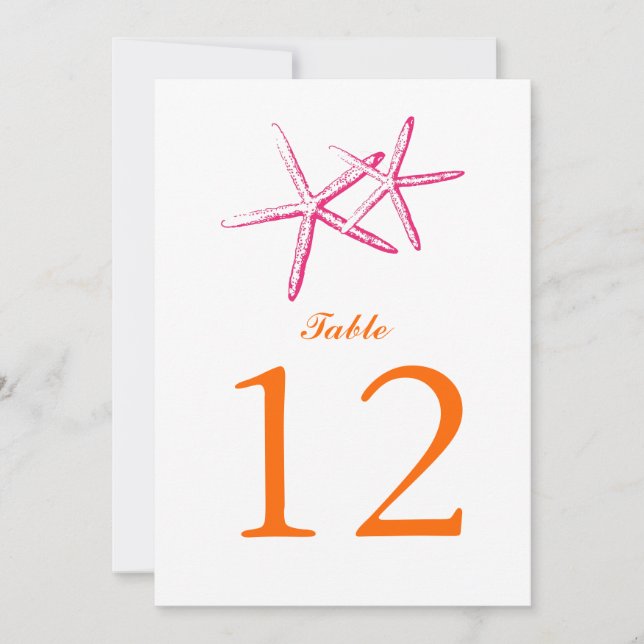 Skinny Starfish | Table Number (Front)