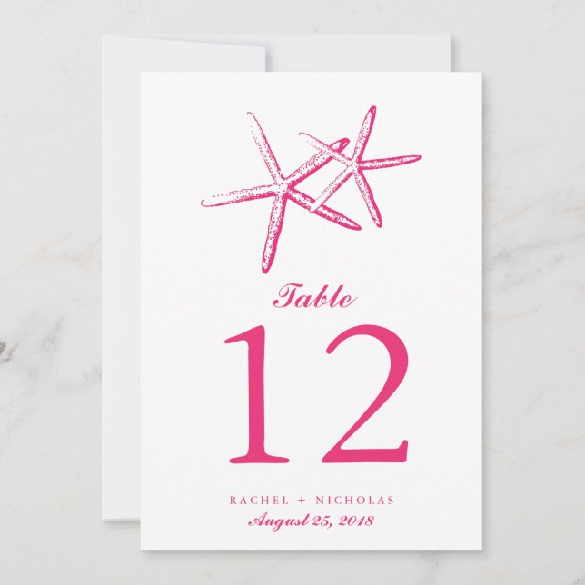 Skinny Starfish | Table Number (Front)