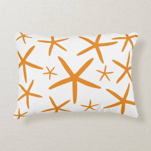 Skinny Starfish   Tropical Orange Decorative Cushion