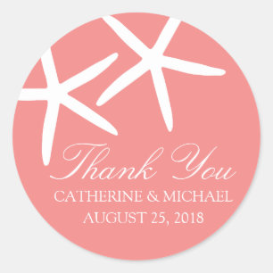 Skinny Starfish Wedding Classic Round Sticker