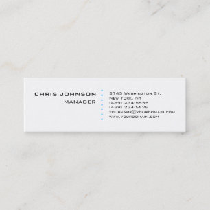 Skinny White Blue Points Manager Business Card