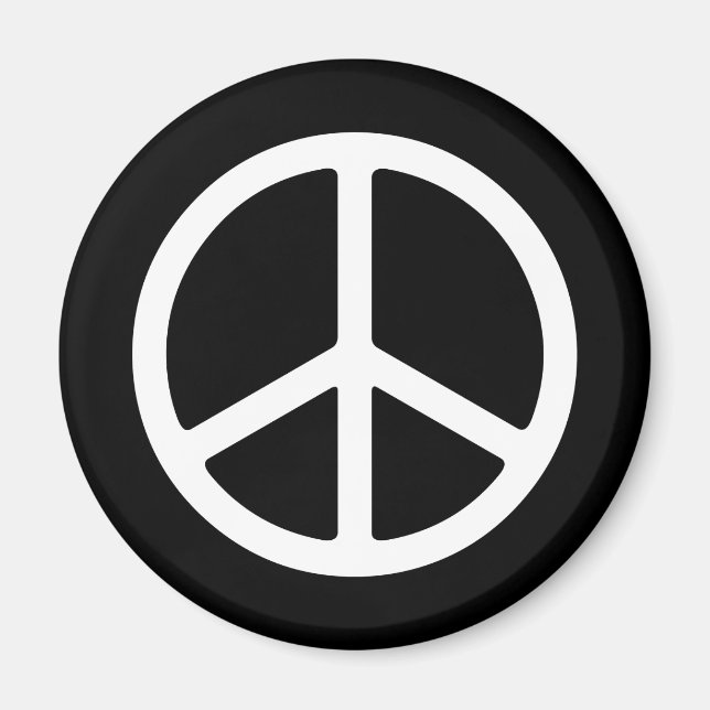 Skinny White Peace Symbol Magnet (Front)