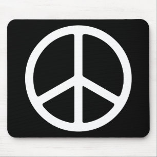 Skinny White Peace Symbol Mouse Pad