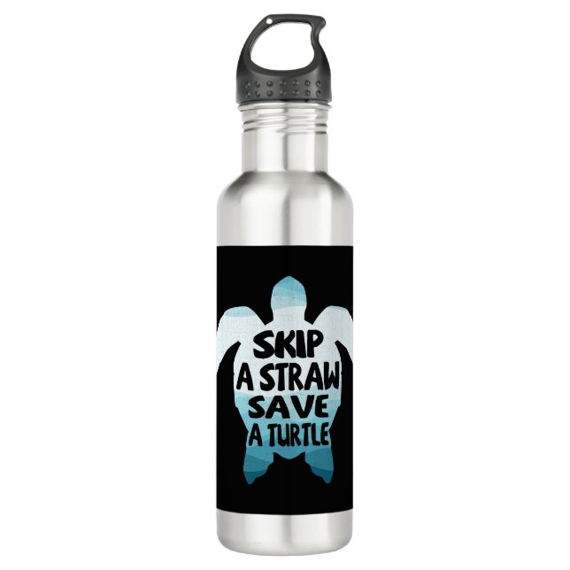 Skip A Straw Save A Turtle 710 Ml Water Bottle (Front)
