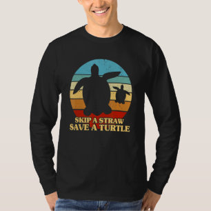 Skip a Straw Save a Turtle for Earthday Vintage T-Shirt