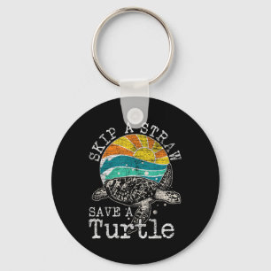 Skip A Straw Save A Turtle Key Ring