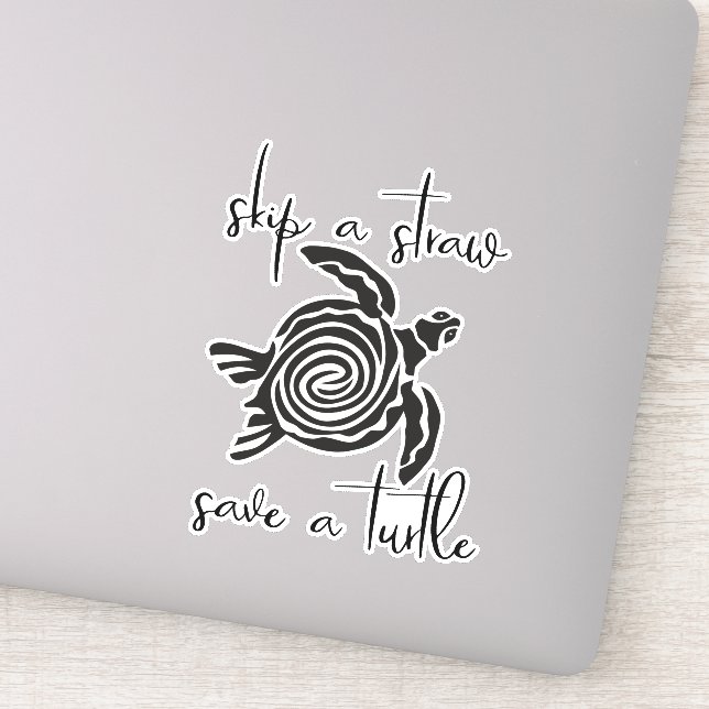 Skip a Straw Save a Turtle Plastic Free Sea (Detail)