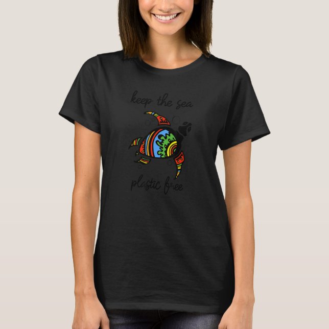 Skip a Straw Save A Turtle Stop Ocean Pollution Se T-Shirt (Front)