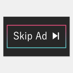 Skip Ad Rectangular Sticker