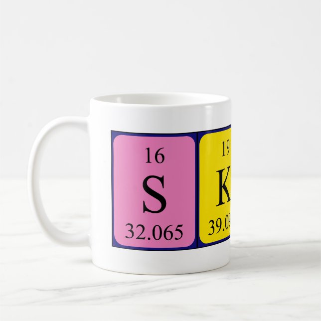 Skip periodic table name mug (Left)