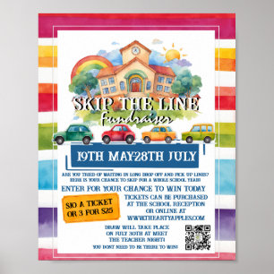 skip the line school fundraiser ticket raffle poster