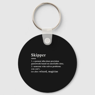 Skipper Job Title Definition Funny Boating Captain Key Ring