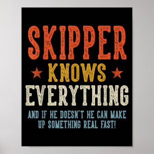 Skipper knows everything father's day retro poster
