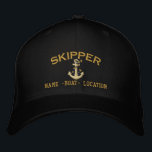 Skipper Nautical Rope Anchor Your Boat Name Embroidered Hat<br><div class="desc">A personalised skipper embroidery nautical style design. An original casual fashion embroidered baseball cap sure to make an impression on, or off the boat. Here's a selection of fine custom casual embroidered baseball caps; in a nautical style, you can easily personalise to make it as unique as you are. Use...</div>