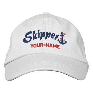 Skipper Personalised Your Name Rope Anchor Embroidered Hat