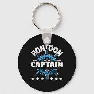 Skipper Pontoon Boating I Pontoon Boat Captain  Key Ring