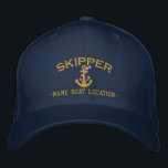 Skipper Rope Anchor Your Boat Name or Both! Embroidered Hat<br><div class="desc">A personalised skipper embroidery nautical style. An original casual fashion embroidered baseball cap sure to make an impression on, or off the boat. Here's a selection of fine custom casual embroidered baseball caps; in a nautical style, you can easily personalise to make it as unique as you are. Message Use...</div>