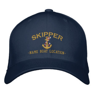 Skipper Rope Anchor Your Boat Name or Both! Embroidered Hat