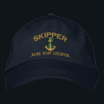 Skipper Rope Anchor Yours to Personalise Embroidered Hat<br><div class="desc">A personalised skipper embroidery nautical style rope anchor. An original casual fashion embroidered baseball cap sure to make an impression on, or off the boat. Here's a selection of fine custom casual embroidered baseball caps; in a nautical style, you can easily personalise to make it as unique as you are....</div>
