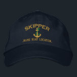 Skipper Rope Anchor Yours to Personalise Embroidered Hat<br><div class="desc">A personalised skipper embroidery nautical style rope anchor. An original casual fashion embroidered baseball cap sure to make an impression on, or off the boat. Here's a selection of fine custom casual embroidered baseball caps; in a nautical style, you can easily personalise to make it as unique as you are....</div>
