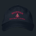 Skipper Your Boat Name Your Name Unique as You Are Embroidered Hat<br><div class="desc">A personalised skipper lifesaver anchor embroidery nautical style for her. An original casual fashion embroidered baseball cap sure to make an impression on, or off the boat. Here's a selection of fine custom casual embroidered baseball caps; in a nautical style, you can easily personalise to make it as unique as...</div>