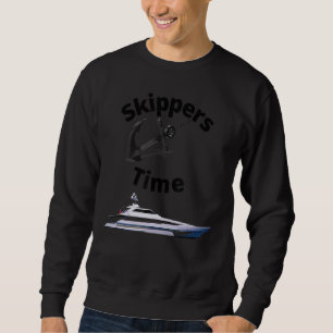 Skippers Time Captain Sailboat Anchor Boat Skipper Sweatshirt