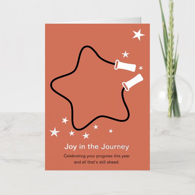 Skipping Rope Joy in the Journey Fitness Christmas Foil Greeting Card (Front)