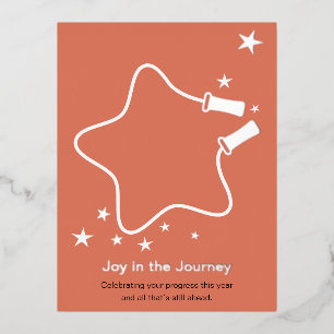Skipping Rope Joy in the Journey Fitness Christmas Foil Holiday Postcard