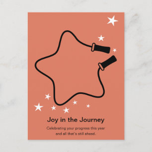 Skipping Rope Joy in the Journey Fitness Christmas Holiday Postcard