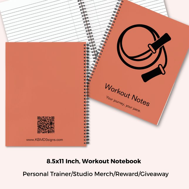 Skipping Rope Orange Black Motto Fitness Workout Notebook (8.5x11 Inch, Skipping Rope Orange Black Motto Fitness Workout Notebook)