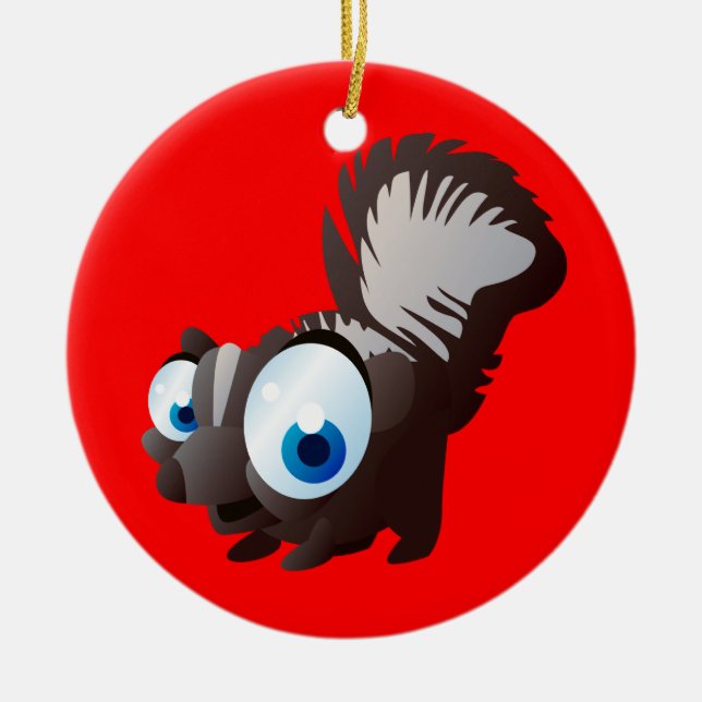 Skippy The Skunk Ceramic Ornament (Front)