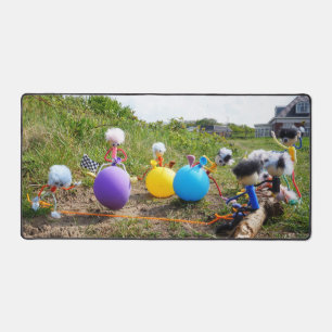 Skippyball race of Fubby dolls on balloons. Desk Mat