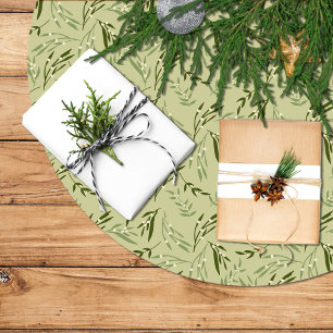 Skirt Christmas Tree with Designing of Palm Sheets Brushed Polyester Tree Skirt