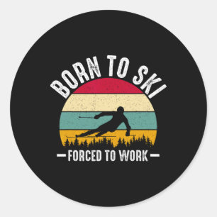 Skis, Alpine Skiing, _10 Classic Round Sticker