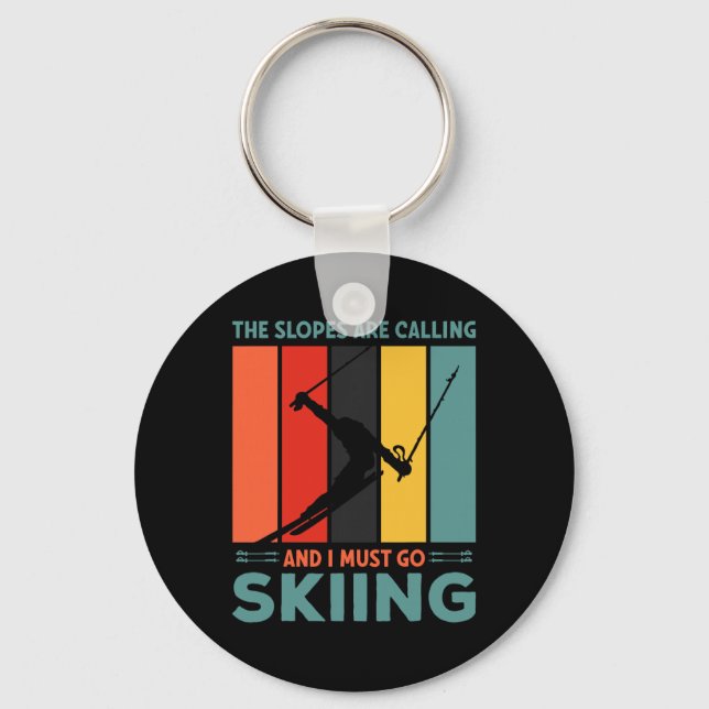 Skis, Alpine Skiing, _1  Key Ring (Front)