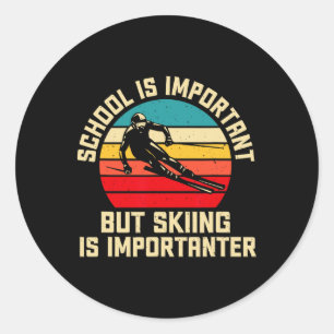Skis, Alpine Skiing, _23 Classic Round Sticker