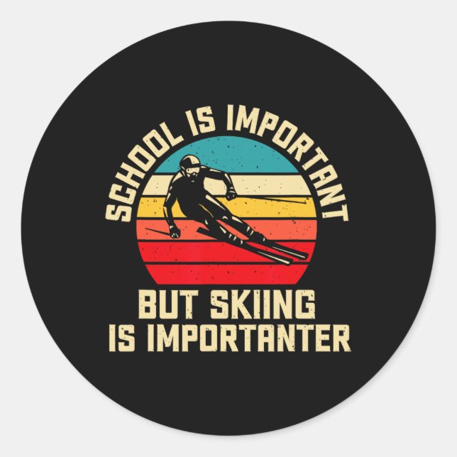 Skis, Alpine Skiing, _23  Classic Round Sticker (Front)