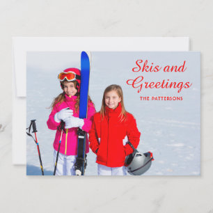 Skis and Greetings Photo Personalised Christmas