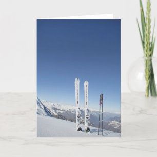 Skis and Ski Poles Card