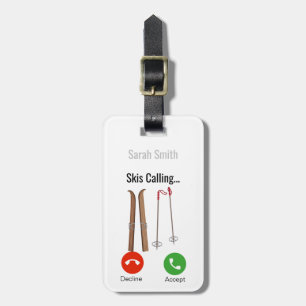 Skis Calling..Personnalised Luggage Tag