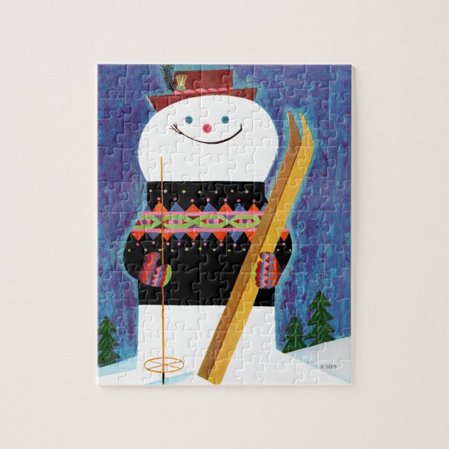 Skis for Snowman Jigsaw Puzzle (Vertical)