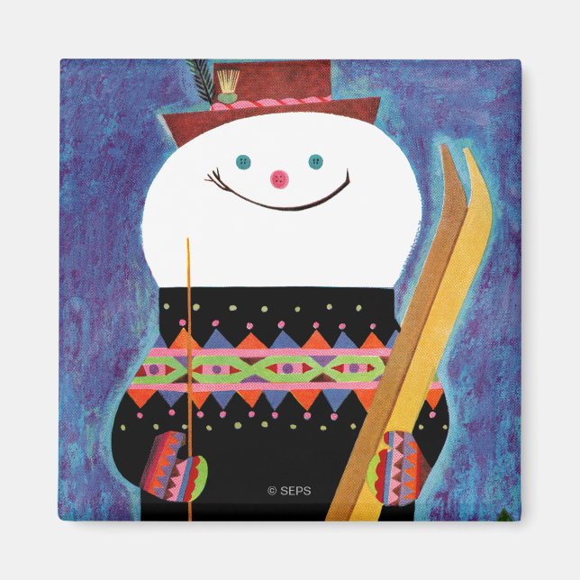 Skis for Snowman Magnet (Front)