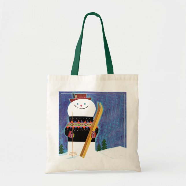 Skis for Snowman Tote Bag (Front)